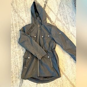 Michael Kors Gray Nylon Anorak Rain Jacket